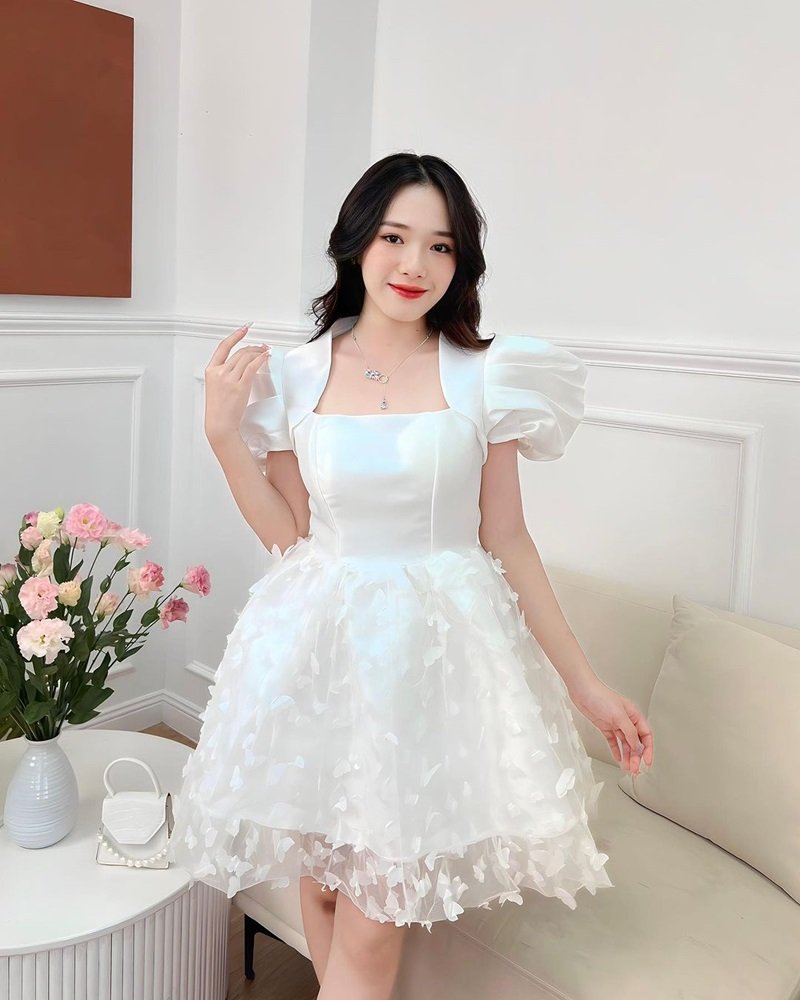 ảnh gái xinh mặc váy trắng full hd