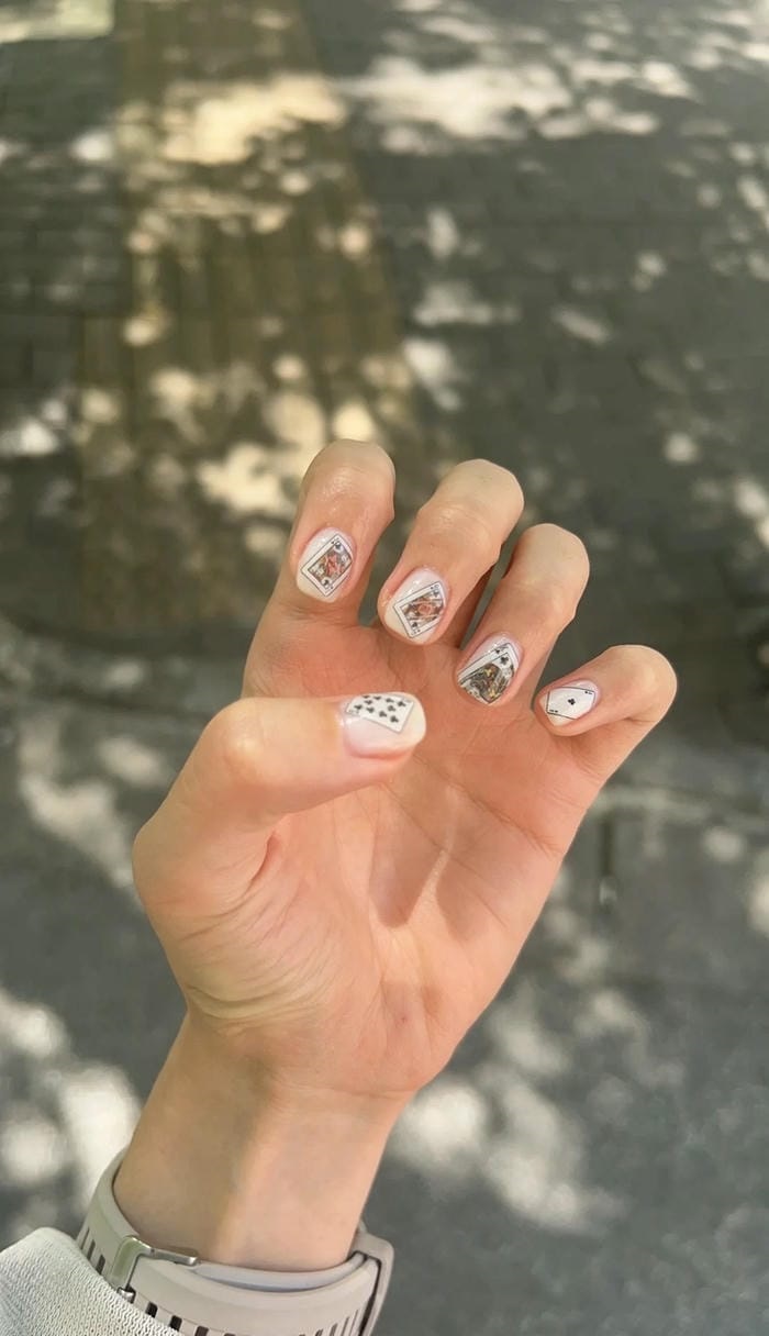 ảnh nail bộ bài đẹp ngầu