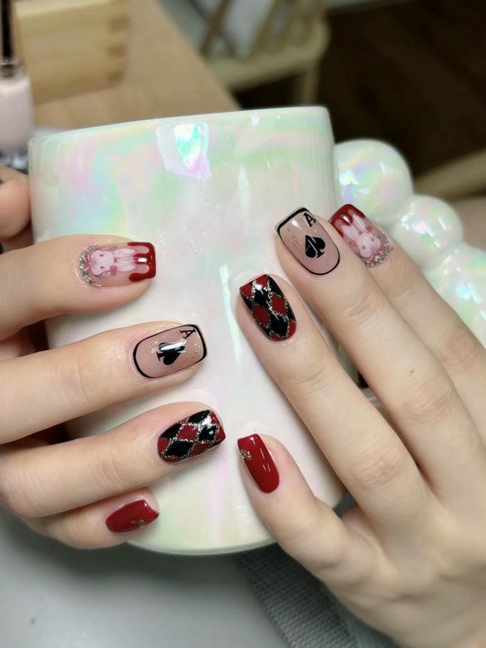 ảnh nail bộ bài sang