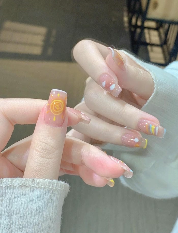 ảnh nail cầu vồng cực xinh