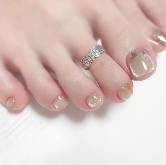 ảnh nail chân màu thạch