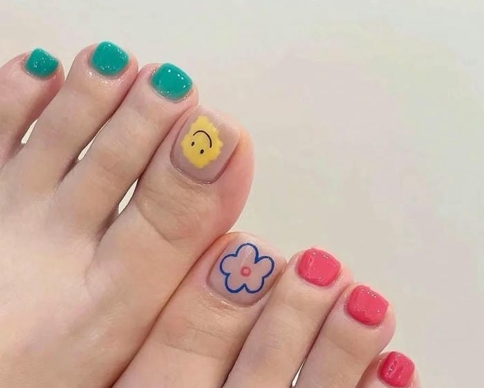 ảnh nail chân vẽ hoa cute nhất