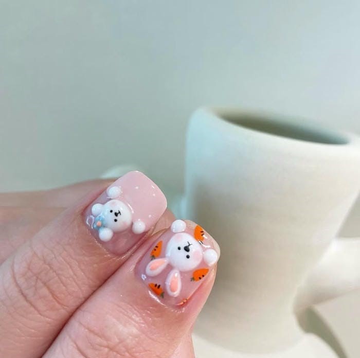 ảnh nail con thỏ đẹp nhất