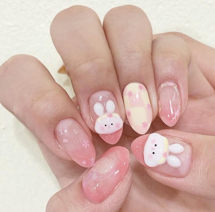 ảnh nail con thỏ đẹp xinh