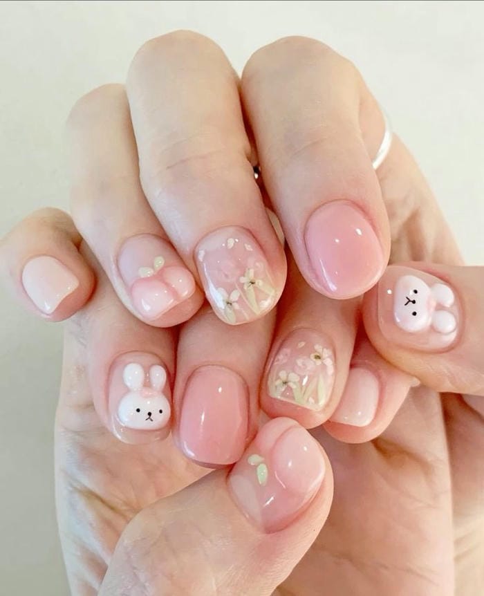 ảnh nail con thỏ xinh nhất