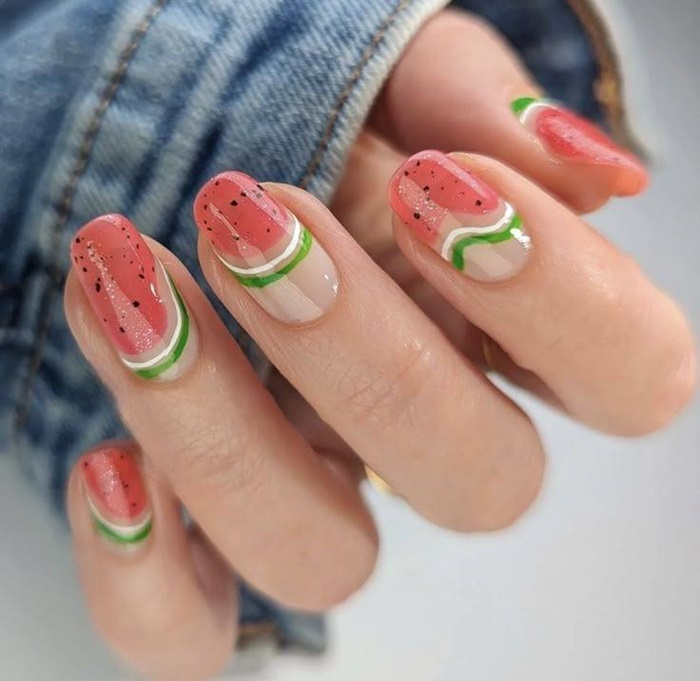 ảnh nail dưa hấu siêu cute