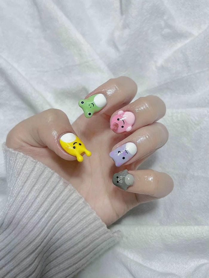 ảnh nail hình con vật đẹp xinh