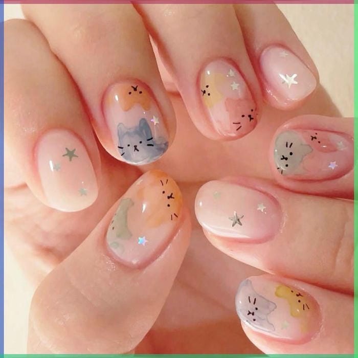 ảnh nail hình con vật siêu cute