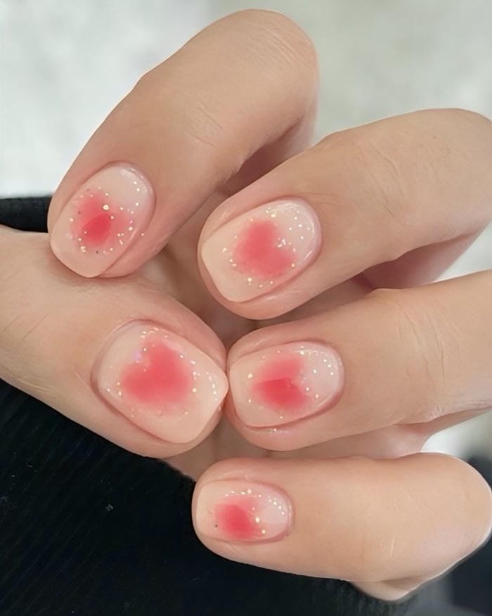 ảnh nail loang trái tim