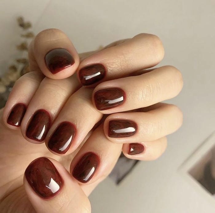 ảnh nail màu nâu đẹp