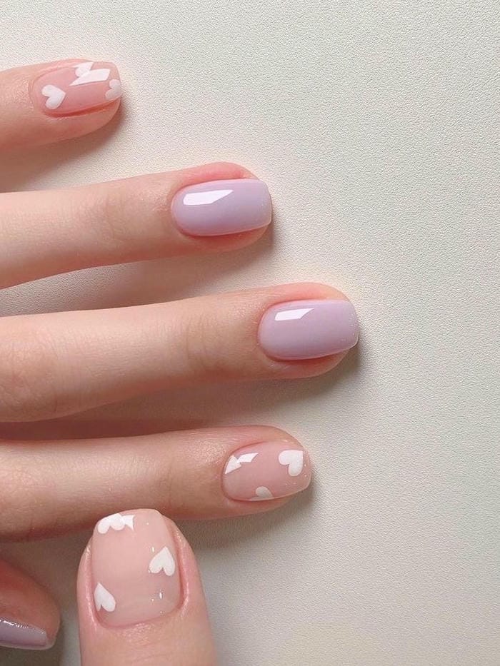 ảnh nail màu tím đáng yêu