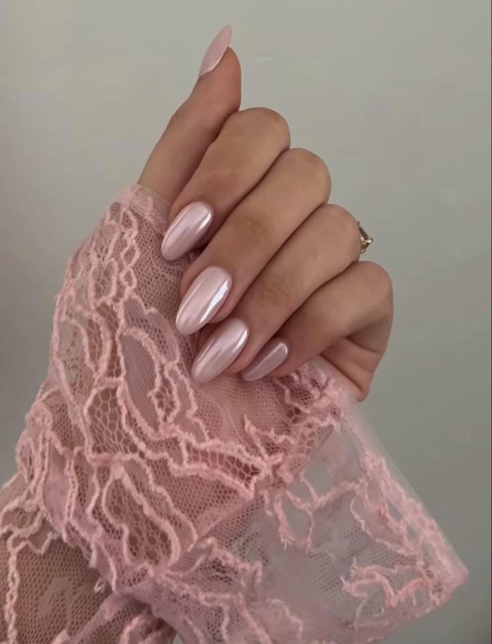 ảnh nail trắng gương đẹp