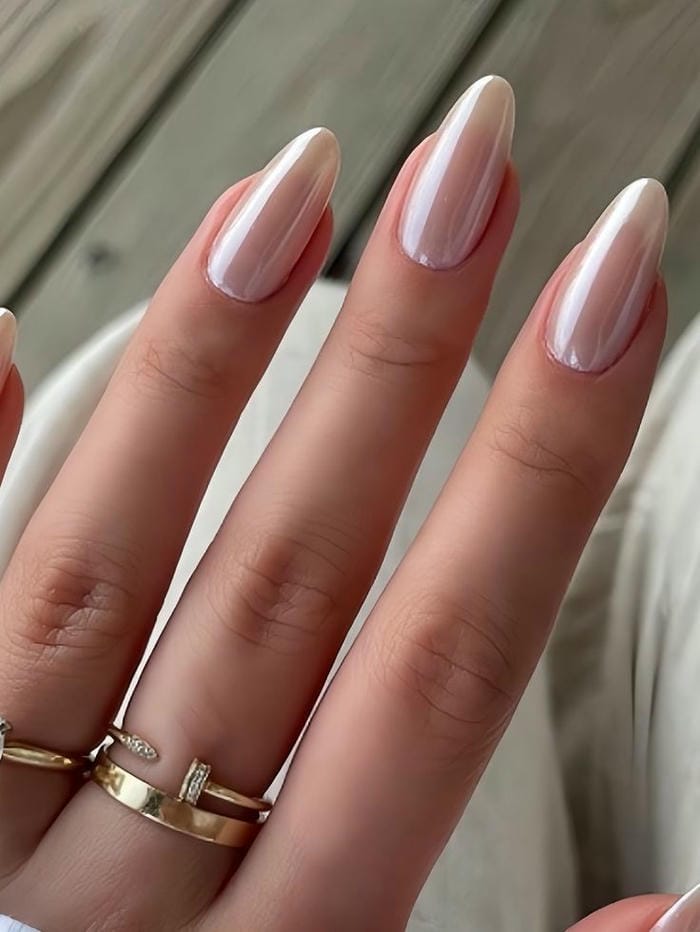 ảnh nail trắng gương siêu đẹp