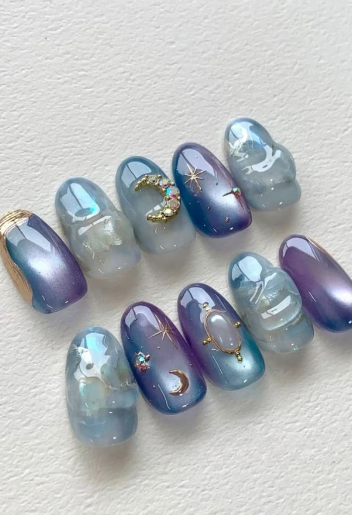 ảnh nail vân đá ngầu