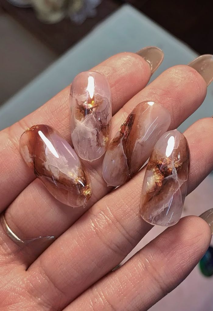 ảnh nail vân đá nghệ thuật