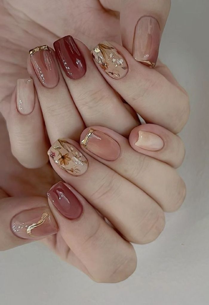 ảnh nail vân đá siêu xinh