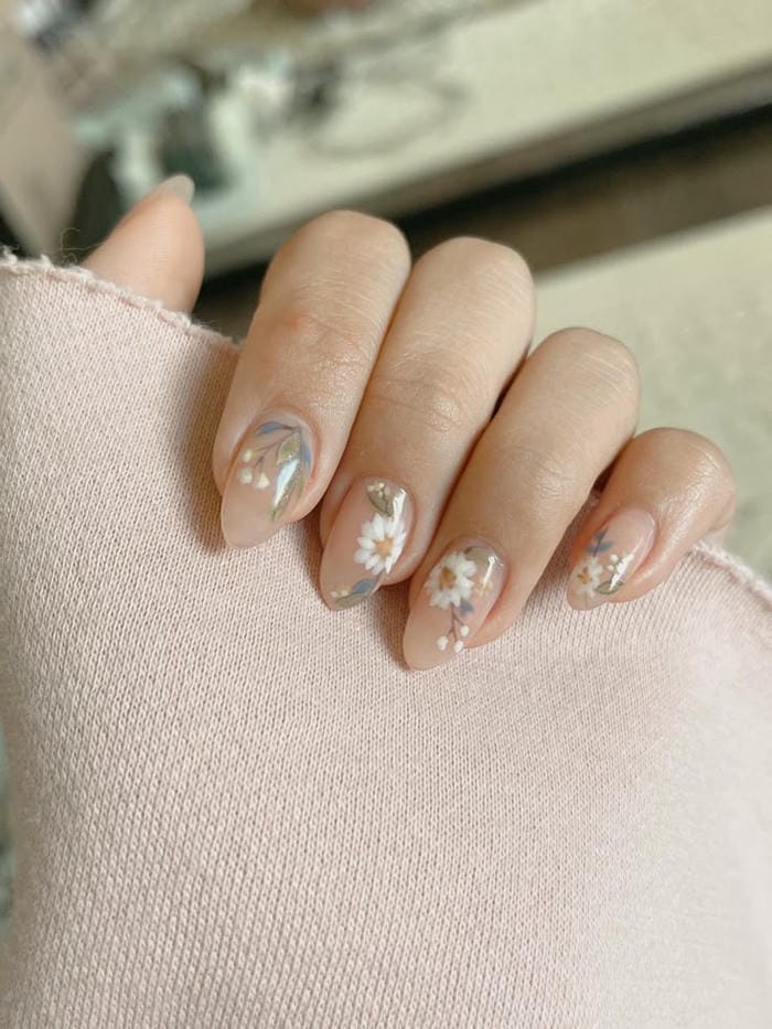 ảnh nail vẽ hoa cute nhất