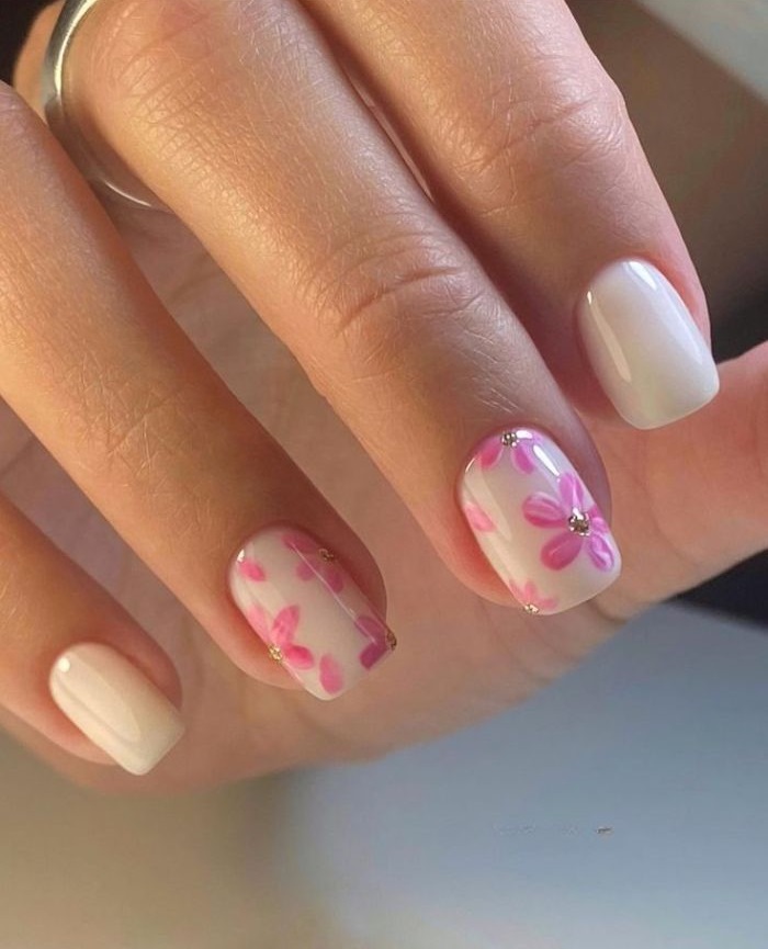 ảnh nail vẽ hoa hồng