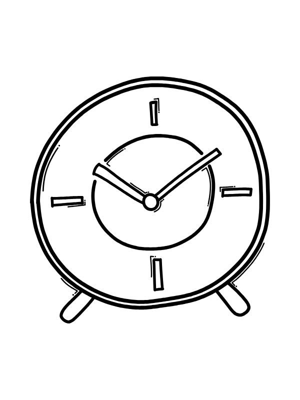 bản vẽ đồng hồ đen trắng để tô màu