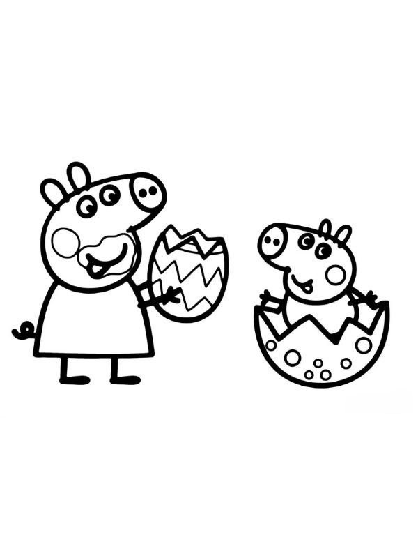 bức tranh heo peppa cho bé tập tô