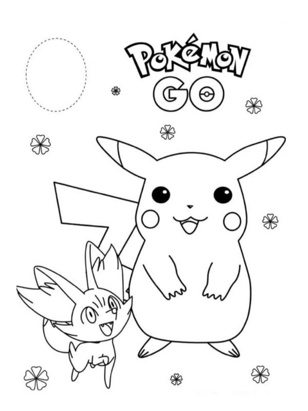 bức tranh pikachu cute cho bé tập tô
