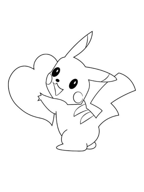bức tranh tô màu pikachu cute dễ thương