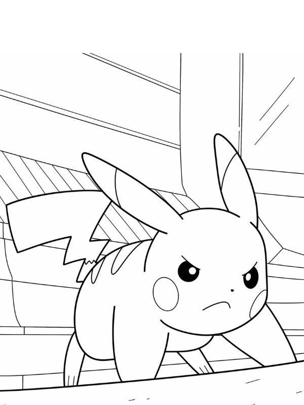 bức tranh vẽ pikachu cute cho bé tô màu