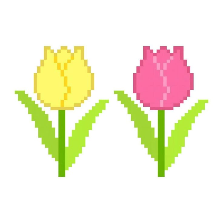 Hình ảnh hoa tulip theo phong cách Pixel Art