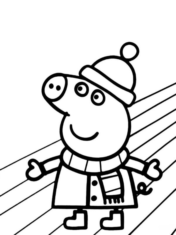 hình ảnh heo peppa chưa tô màu