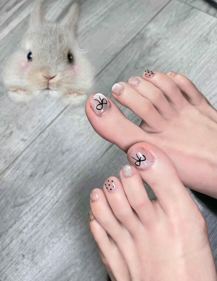 hình ảnh nail chân mắt mèo đáng yêu