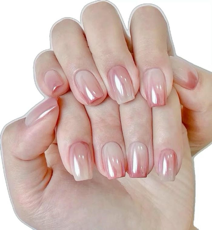 hình ảnh nail trắng gương ngầu