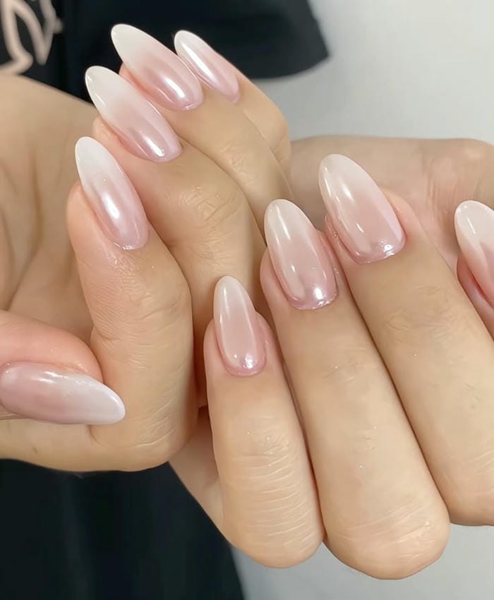 hình ảnh nail trắng gương siêu sang