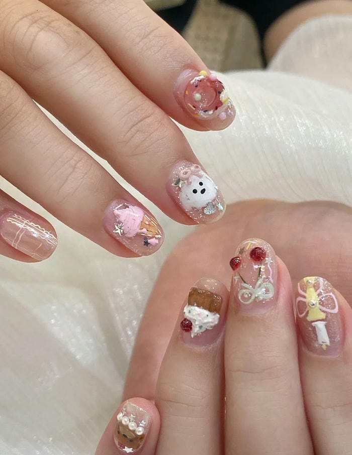 hình ảnh nail vẽ cute đẹp ngầu