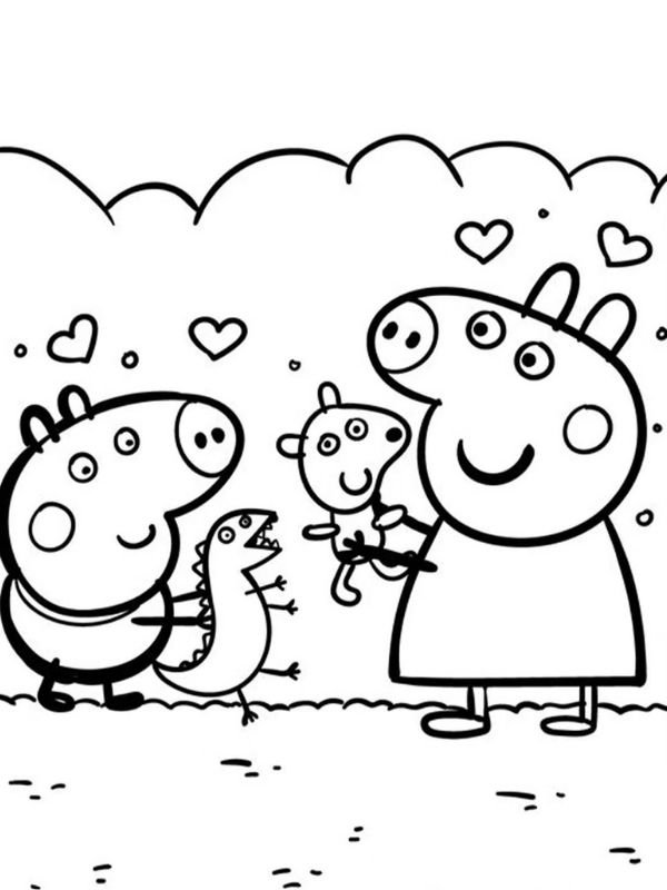 hình ảnh tranh heo peppa cho bé tô