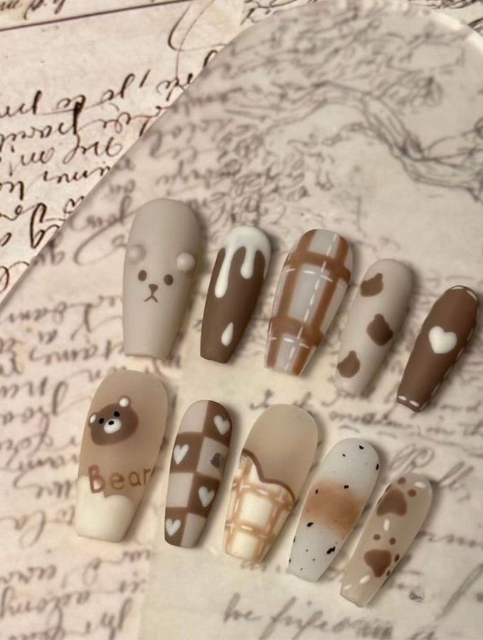 hình nail caro đẹp xinh