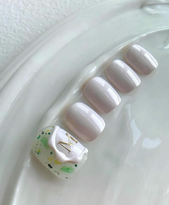 hình nail chân vẽ hoa đẹp