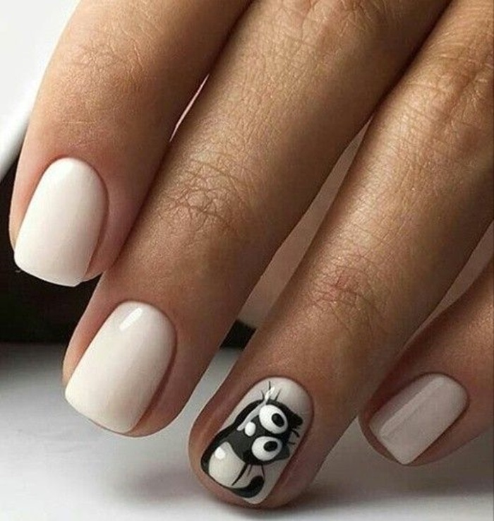 hình nail con mèo cute