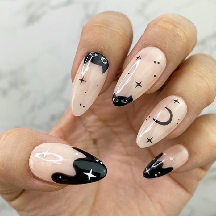 hình nail con mèo đẹp sang