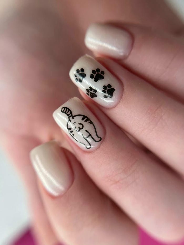 hình nail con mèo xinh đẹp