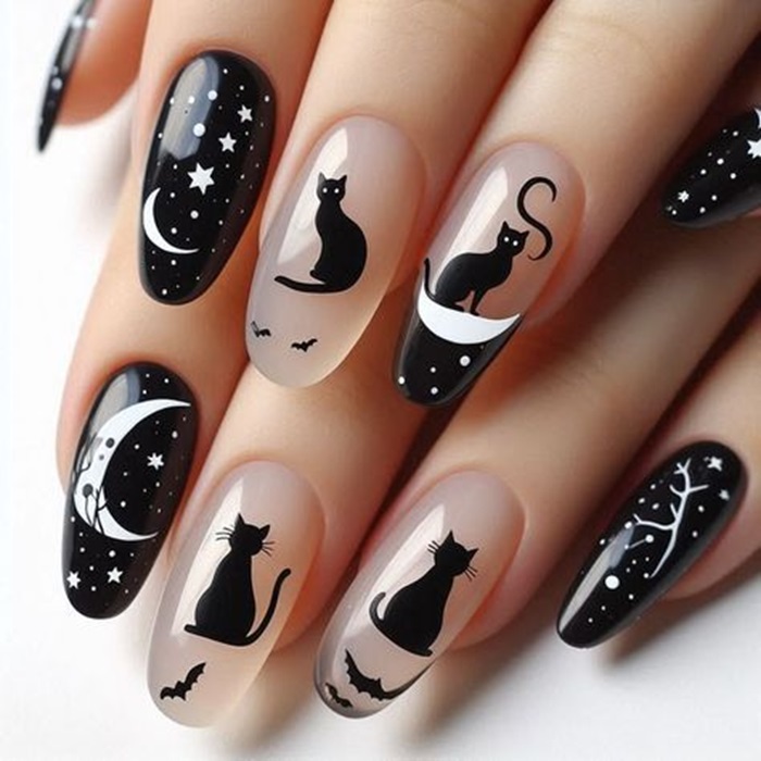 hình nail con mèo xinh ngầu