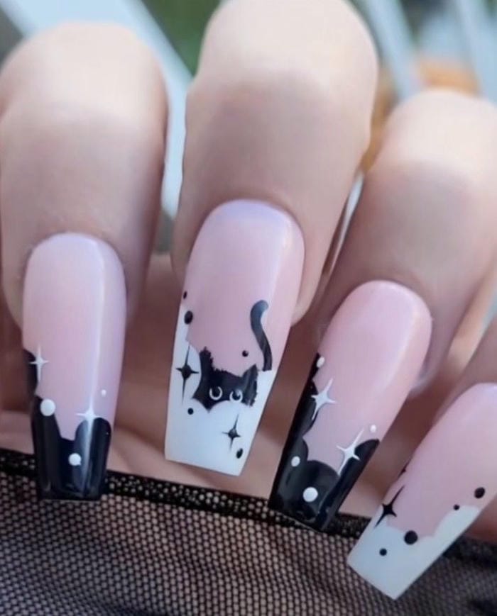 hình nail con mèo xinh yêu