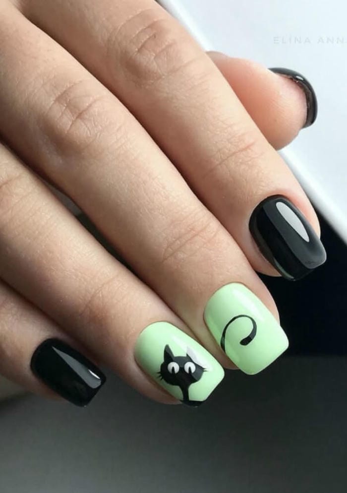 hình nail con mèo