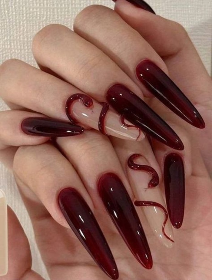 hình nail con rắn cực ngầu