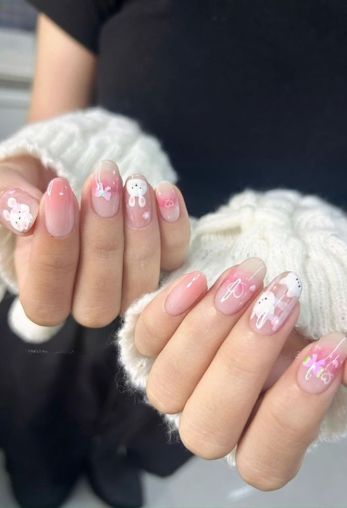 hình nail con thỏ đẹp