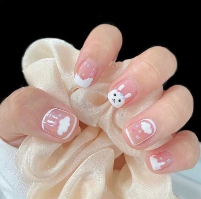 hình nail con thỏ xinh đẹp