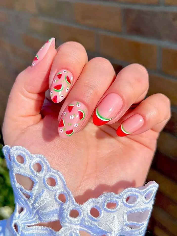 hình nail dưa hấu đẹp nhất