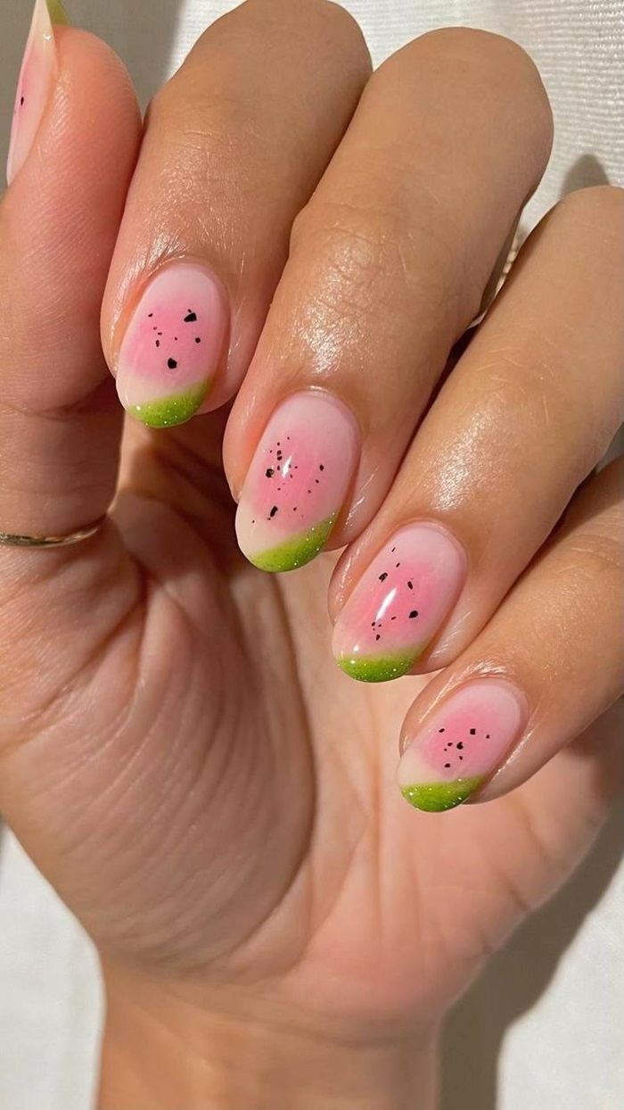 hình nail dưa hấu xinh