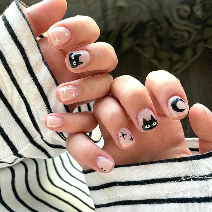 hình nail hình con vật dễ thương