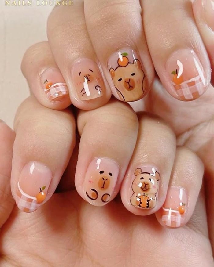 hình nail hình con vật siêu đáng yêu