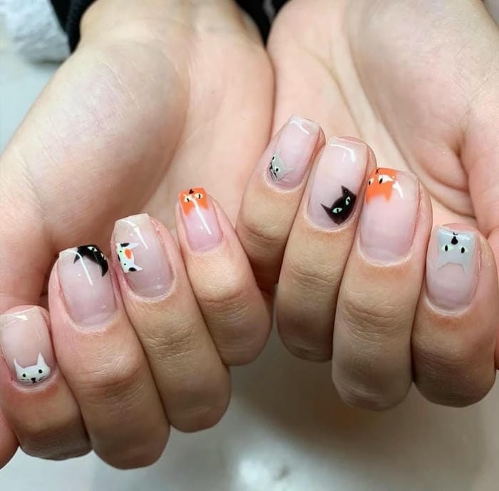 hình nail hình con vật siêu dễ thương